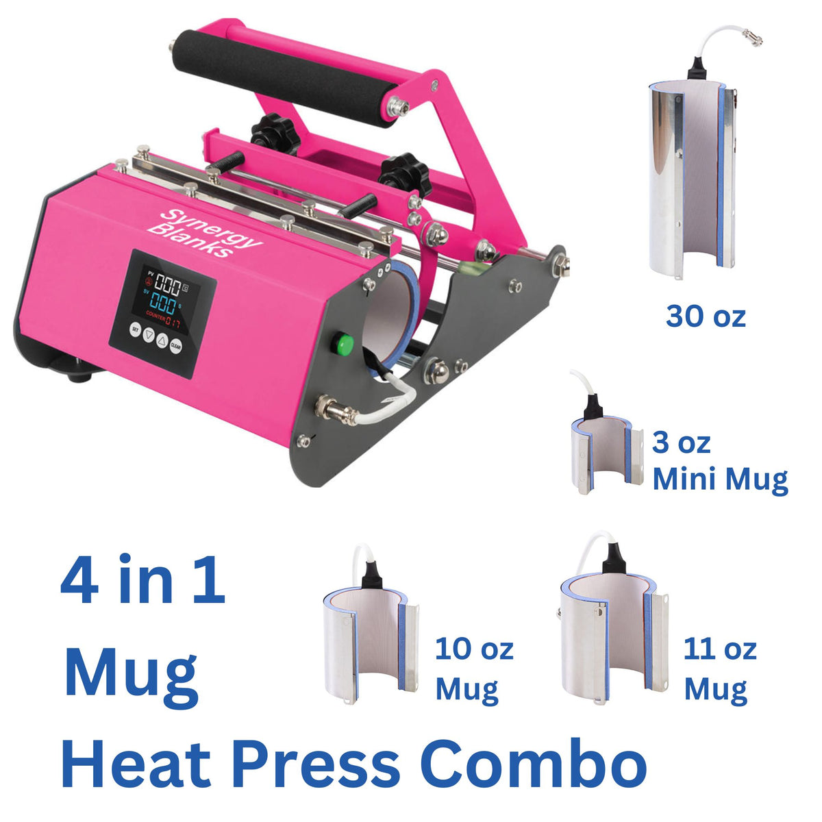 Synergy Blanks Elite Pro 4 in 1 Mug / Tumbler Heat Press - Bright Pink