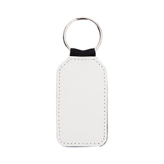 Rectangle PU Leather Keychain Sublimation Blank - White