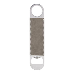 Pub Style Stainless Steel PU Leather Bottle Opener Sublimation Blank - Gray
