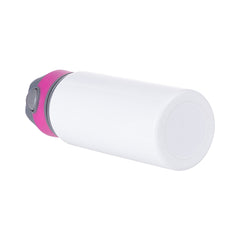 22 oz Aluminum Water Bottle Sublimation Blank - White w/ Pink Cap