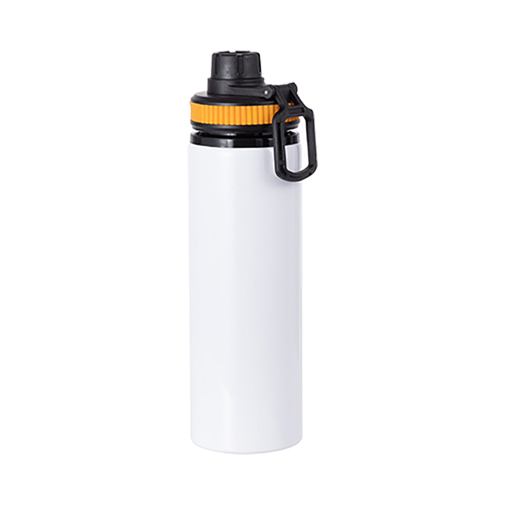28 oz Aluminum Water Bottle Sublimation Blank - White w/ Orange Cap