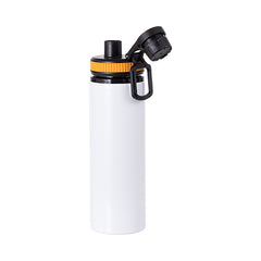 28 oz Aluminum Water Bottle Sublimation Blank - White w/ Orange Cap