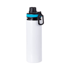 28 oz Aluminum Water Bottle Sublimation Blank - White w/ Blue Cap
