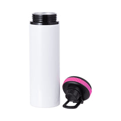 28 oz Aluminum Water Bottle Sublimation Blank - White w/ Pink Cap